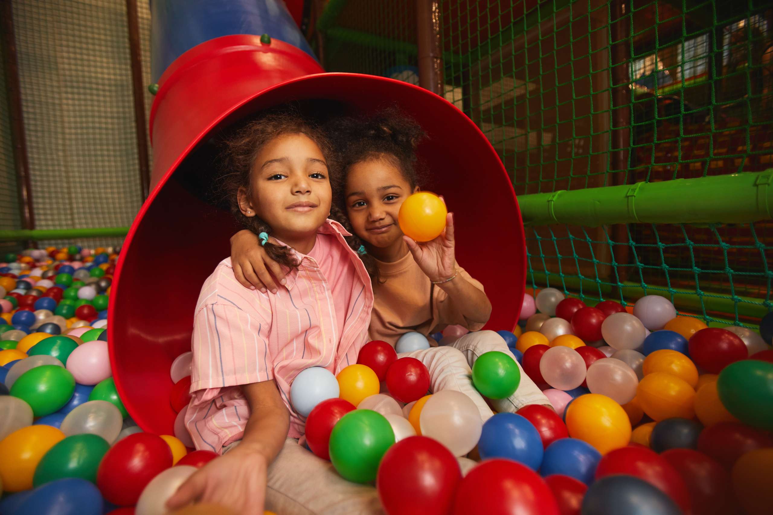 Two girls playing together